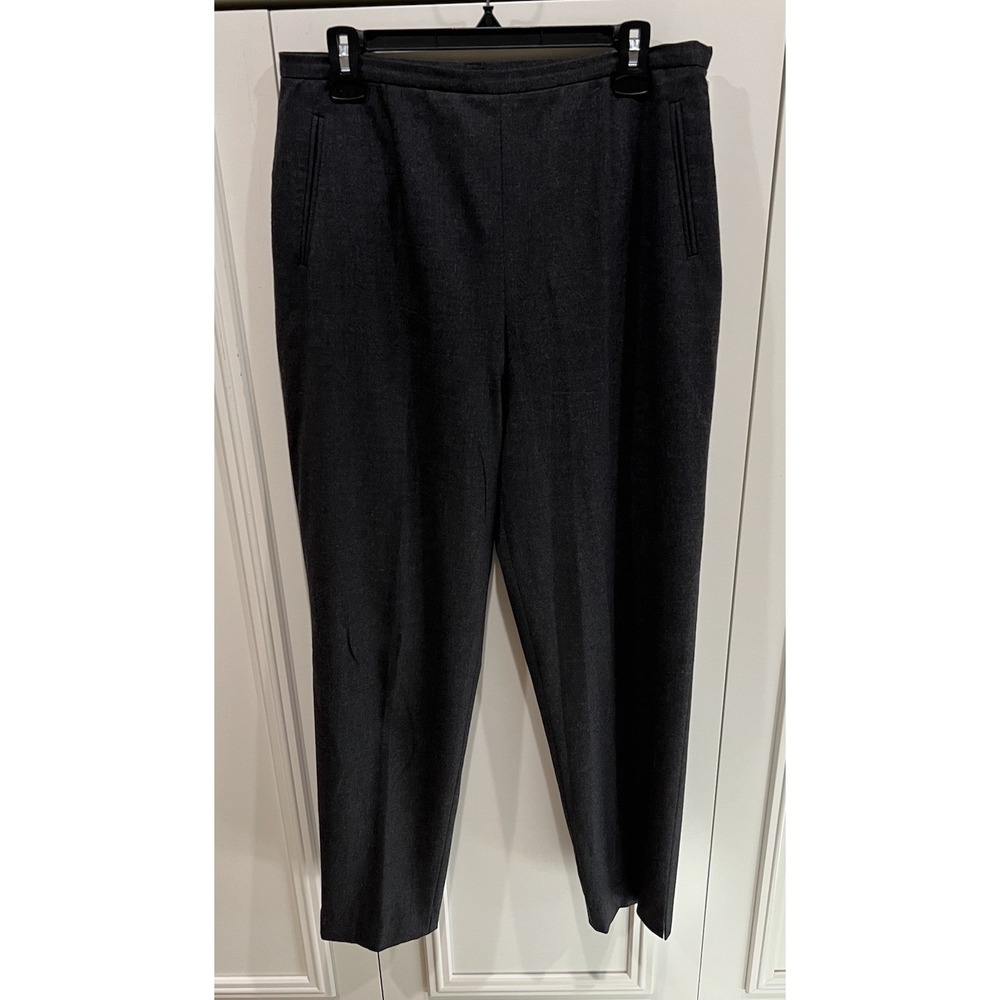 Worth Wool‎ Cashmere Dress Pants Dark Gray Career Office Classic Minimalist
